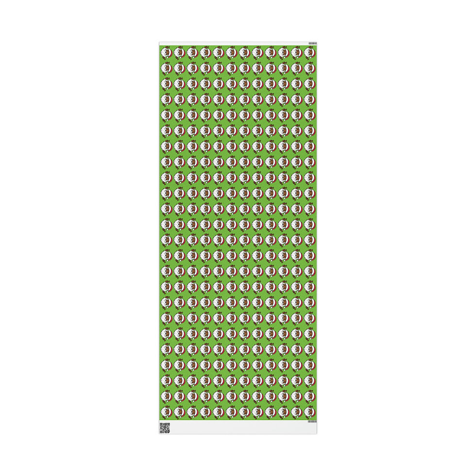 Thumbnail: Peace Out Santa Wrapping Paper - Lime Green