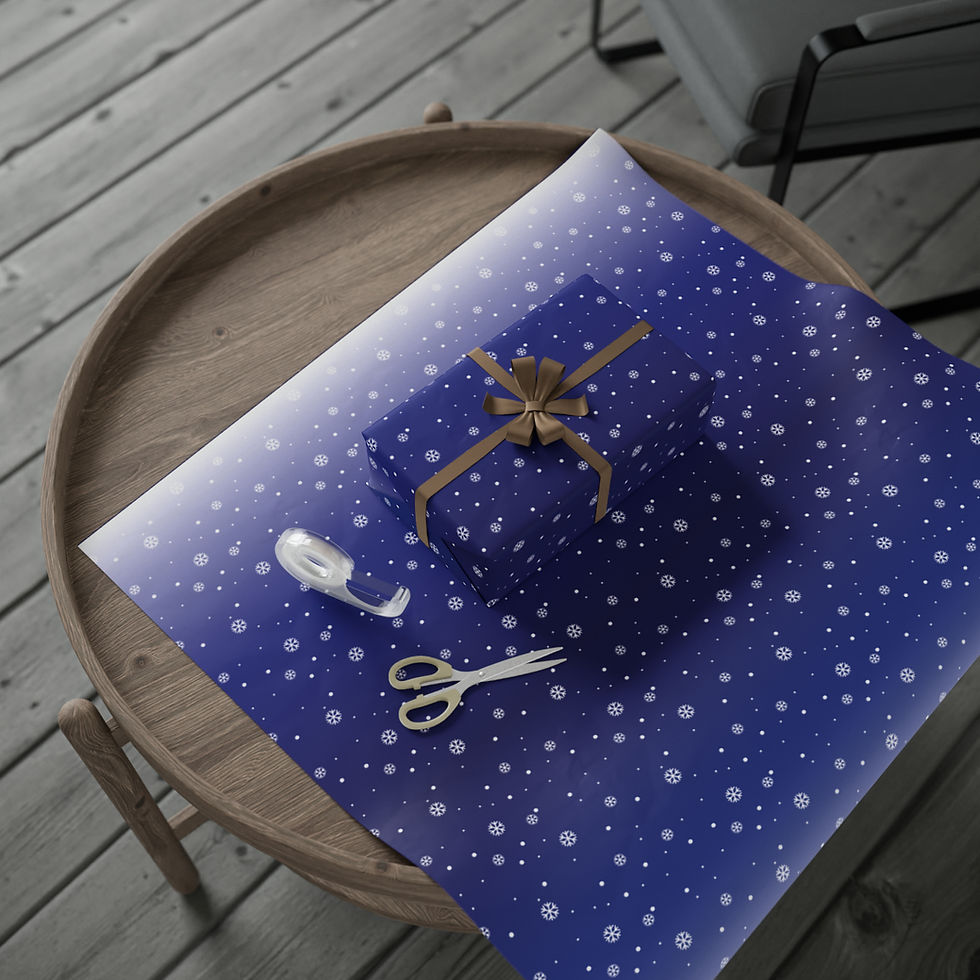 Thumbnail: Snowflake Bliss Wrapping Paper - Midnight Blue