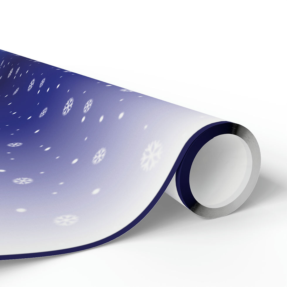 Thumbnail: Snowflake Bliss Wrapping Paper - Midnight Blue