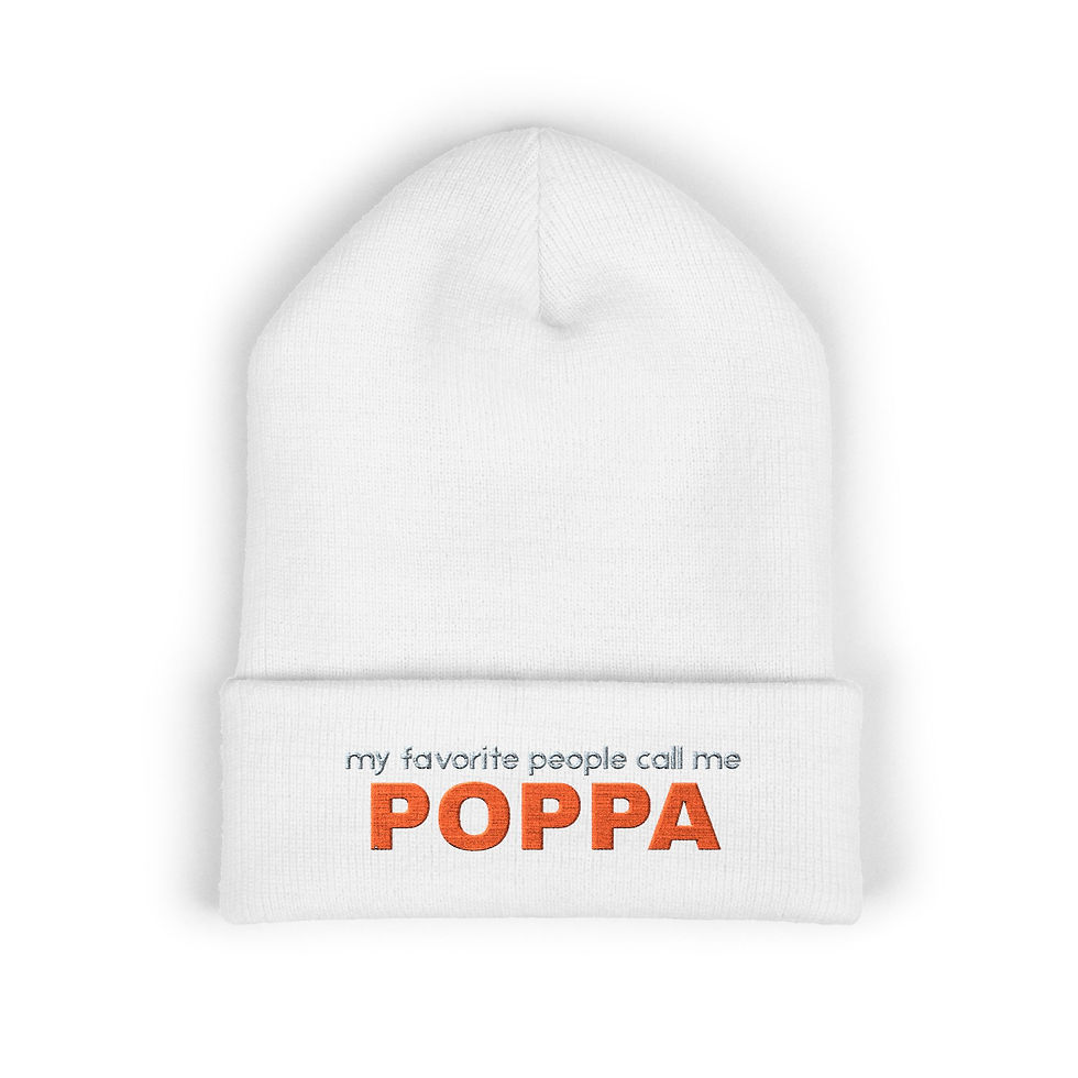 Thumbnail: "My favorite people call me" Embroidered Beanie Cozy Hat for Dads & Grandfathers