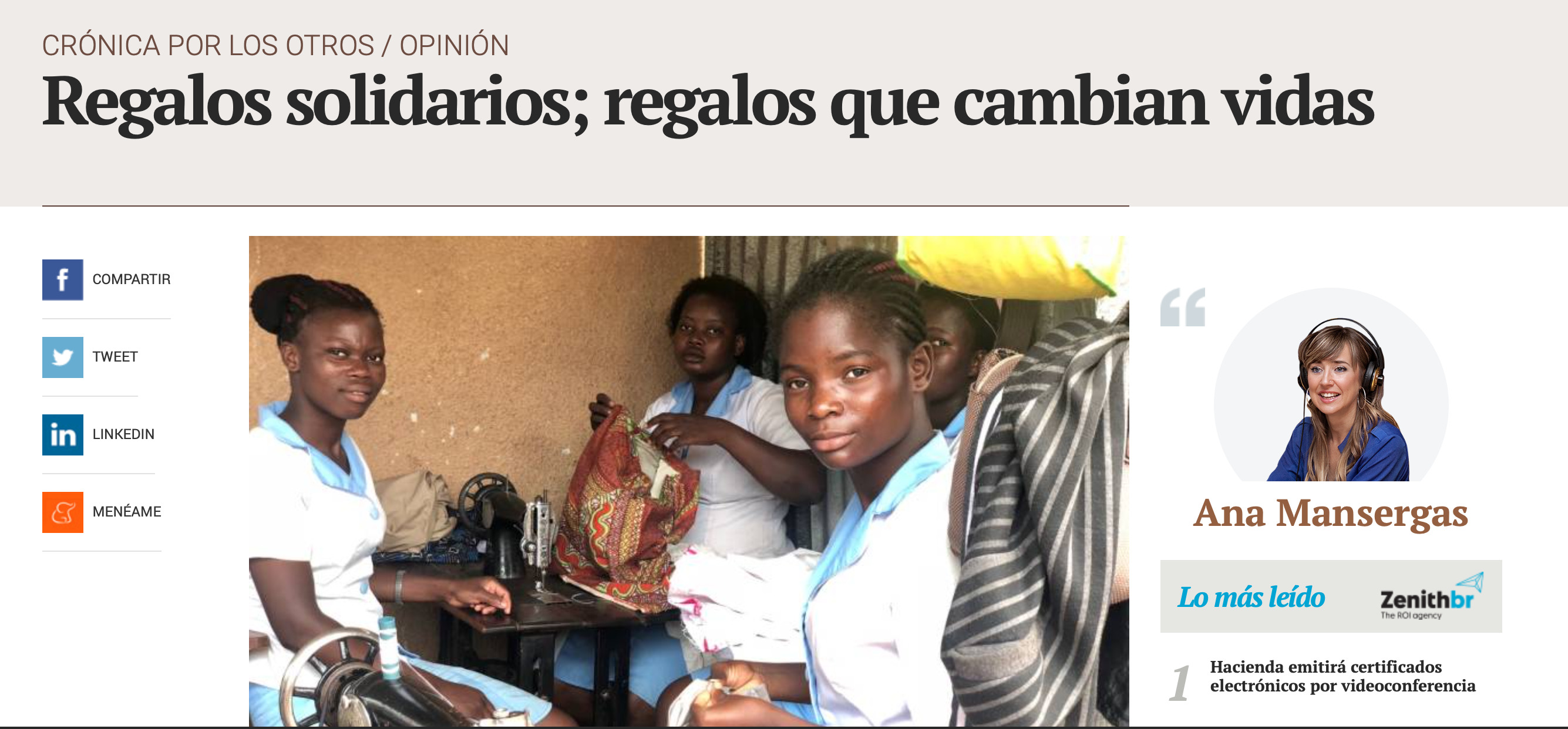 Regalos solidarios. Regalos que cambian vidas. Valencia plaza. Diciembre 19