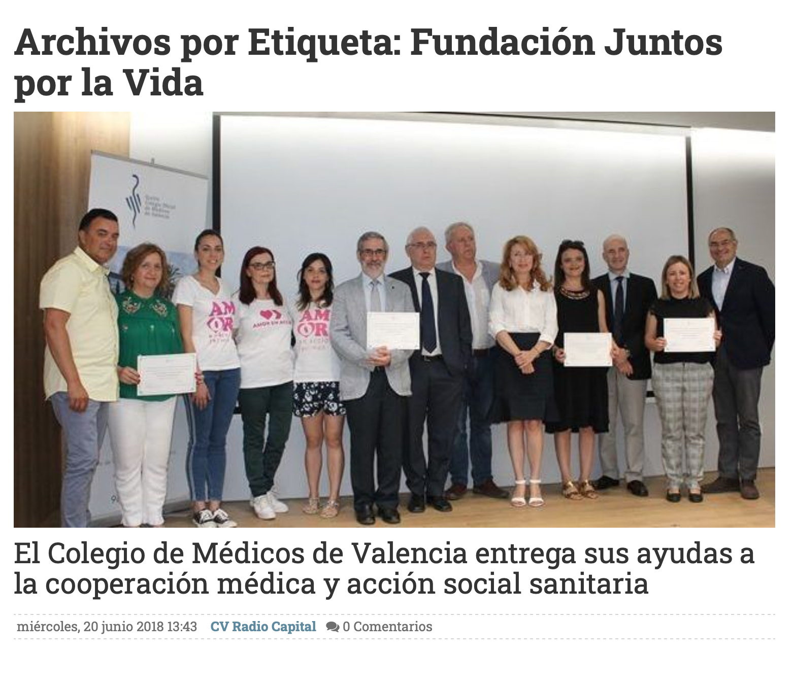 El Colegio de Médicos entrega ayuda de Cooperación Médica. CV Radio