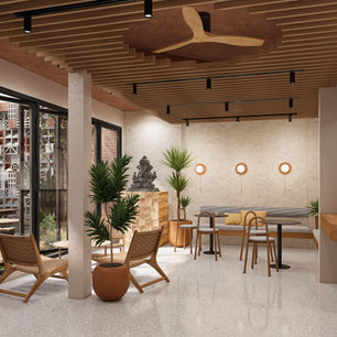 พื้นที่ต้อนรับ Co Working I Be Amazing Office ออกแบบโดย The Collective Studio 