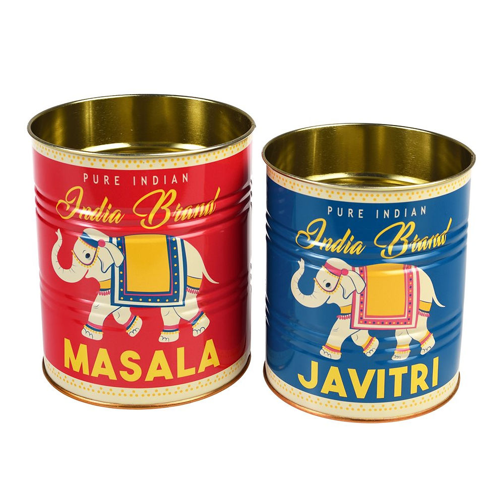 Thumbnail: Masala and Javitri - Medium storage tins (set of 2)