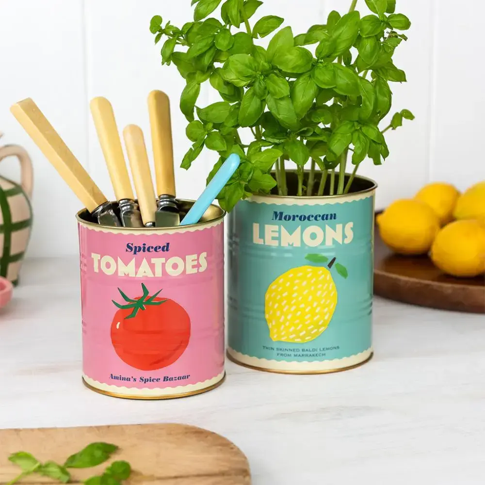 Lemons and Tomatoes - Medium storage tins (set of 2)