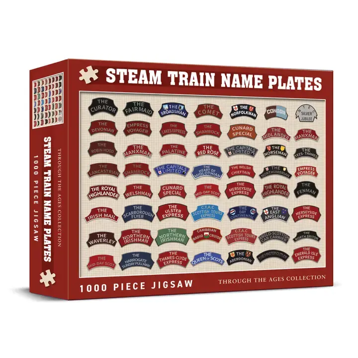 Steam Train Name Plates 1000 Piece Jigsaw Puzzle