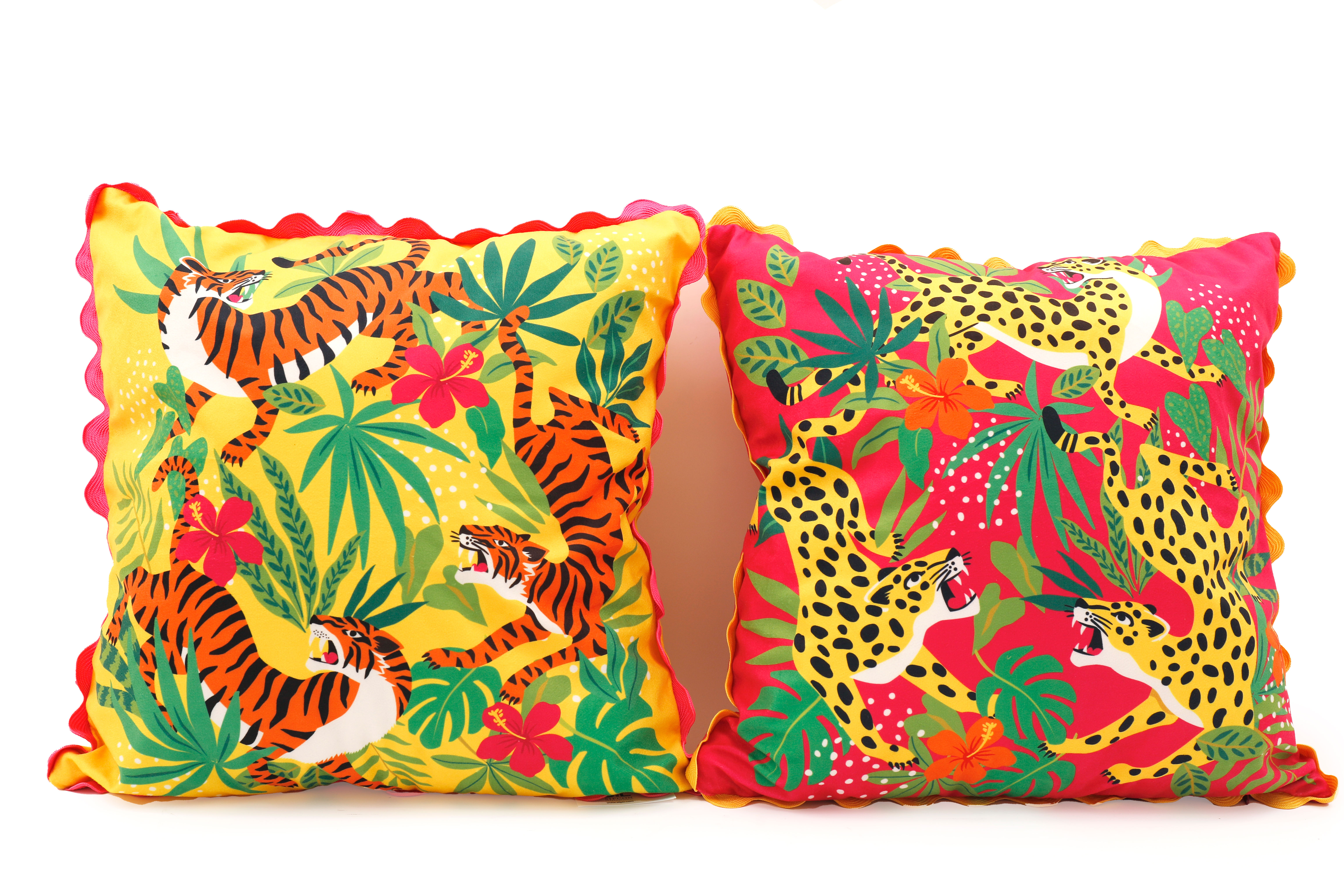 Crouching Tiger/Cheetah Square Cushion