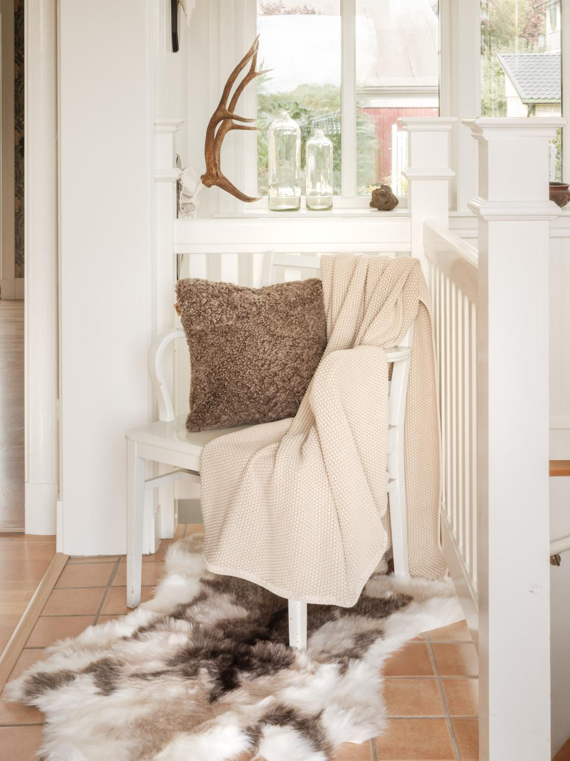 Faux Reindeer Rug - Grey