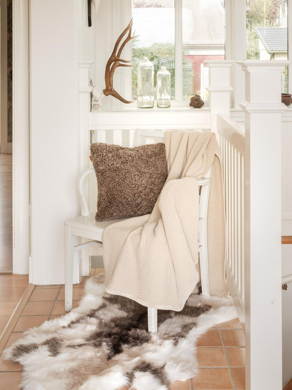 Faux Reindeer Rug - Grey