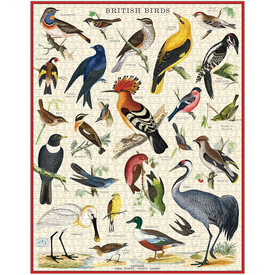 British Birds Vintage Style Puzzle