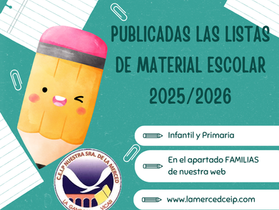 Publicado el listado de material para el próximo curso