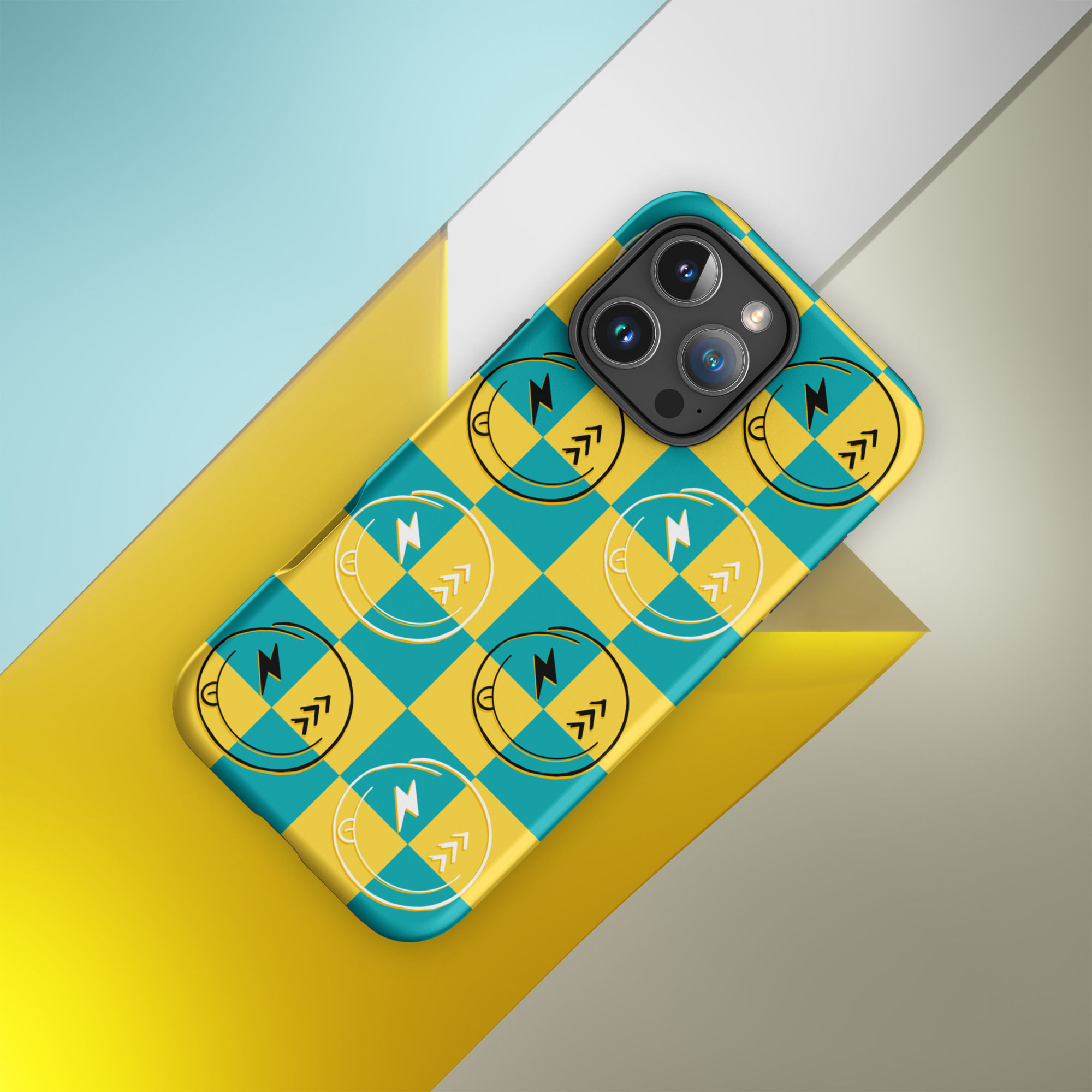 Blue & Yellow Check : Tough Case for iPhone® 