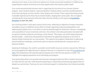 OSMA Foundation Memo to Alliance Members