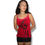 Thumbnail: Red & Black Lace Trim Tank