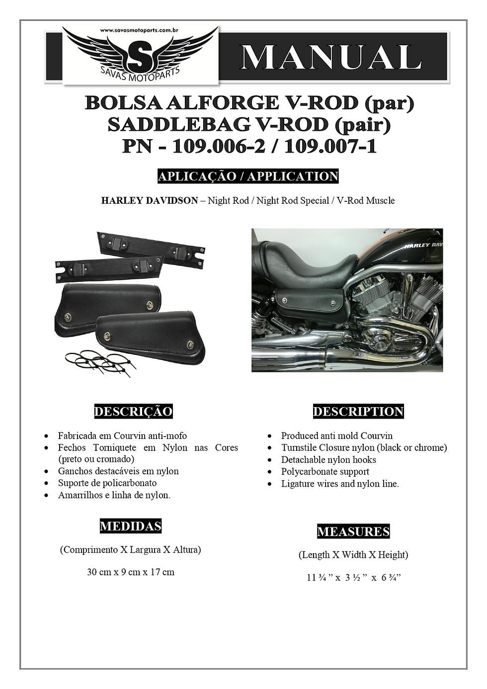 Miniatura: Bolsas Mini Alforge (par) - V-ROD