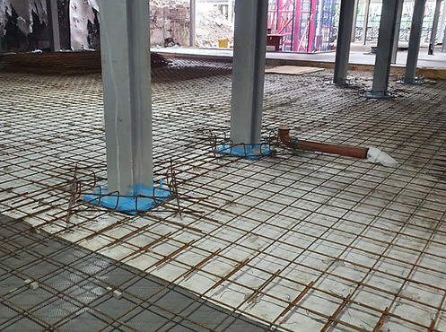  preparing the surface to pour the cement