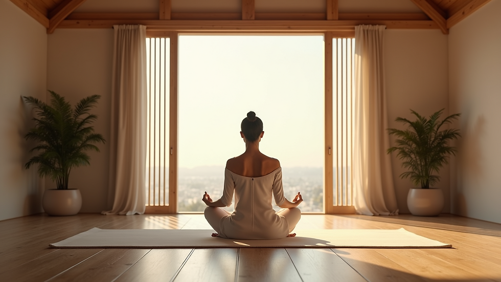 Eye-level view of a tranquil indoor space ideal for meditation practice
