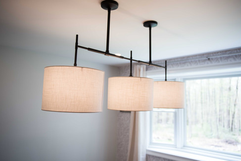 Dining room chandelier.