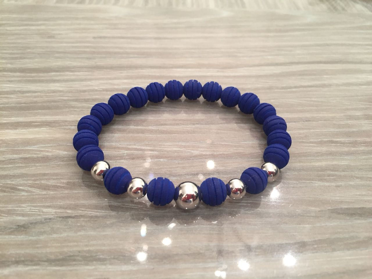 Blue neoprene bracelet