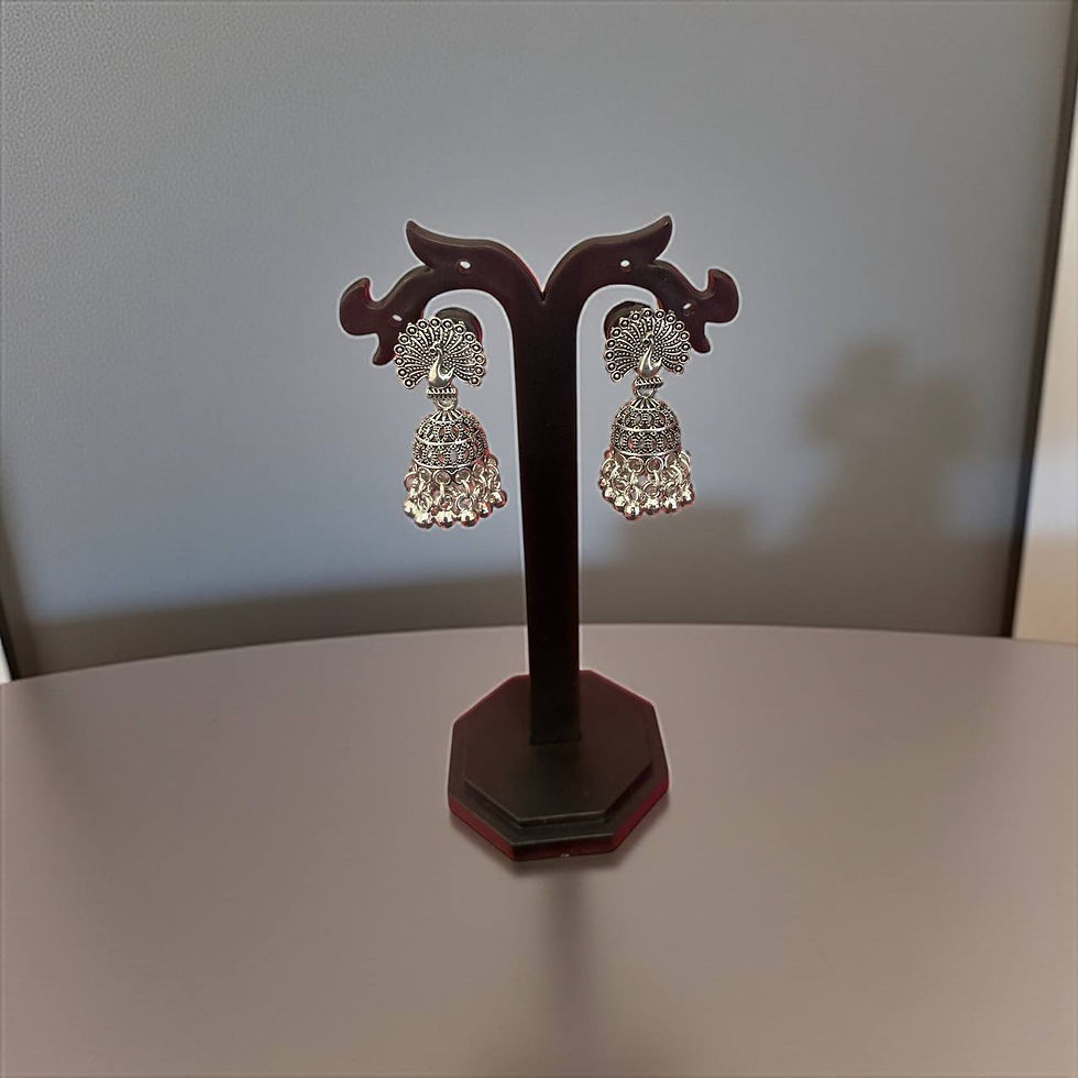 Thumbnail: Regal Peacock Jhumkas