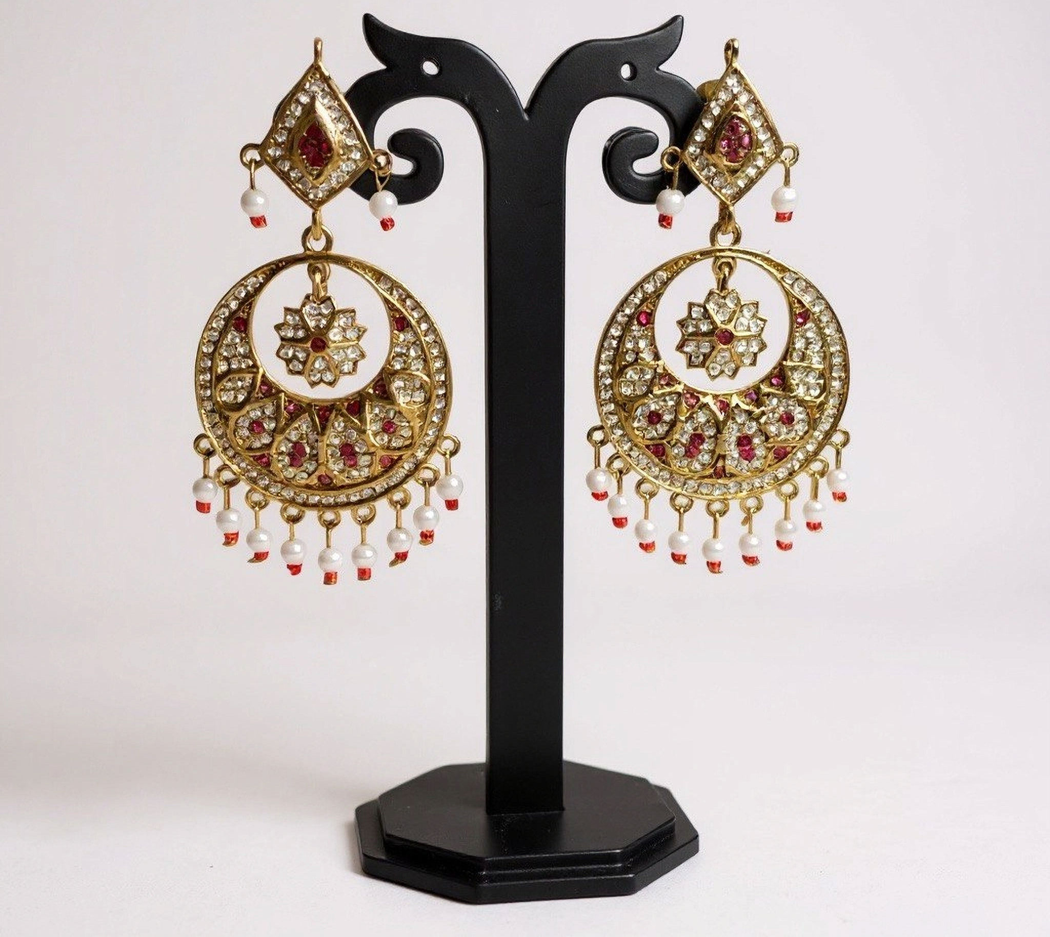Pearl Drop Ruby Chand Earrings