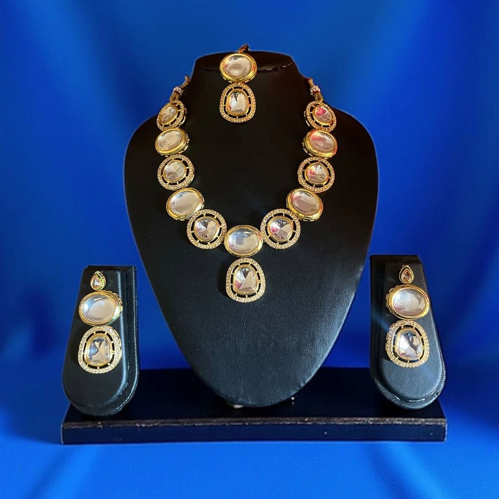Thumbnail: Rajwada Blue Pearl Necklace Set