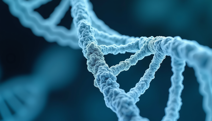 Eye-level view of a laboratory setup analyzing epigenetic markers on DNA strands