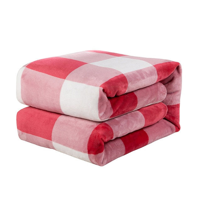 Checkered Throw Blanket - White Red