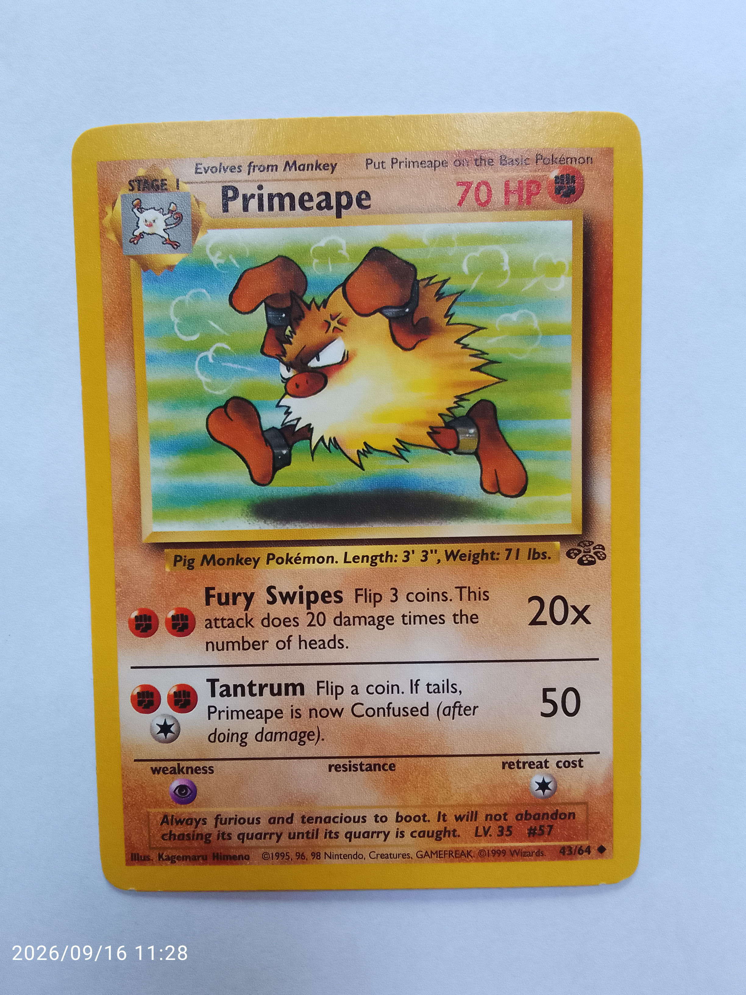 Primeape #43 Pokemon Jungle