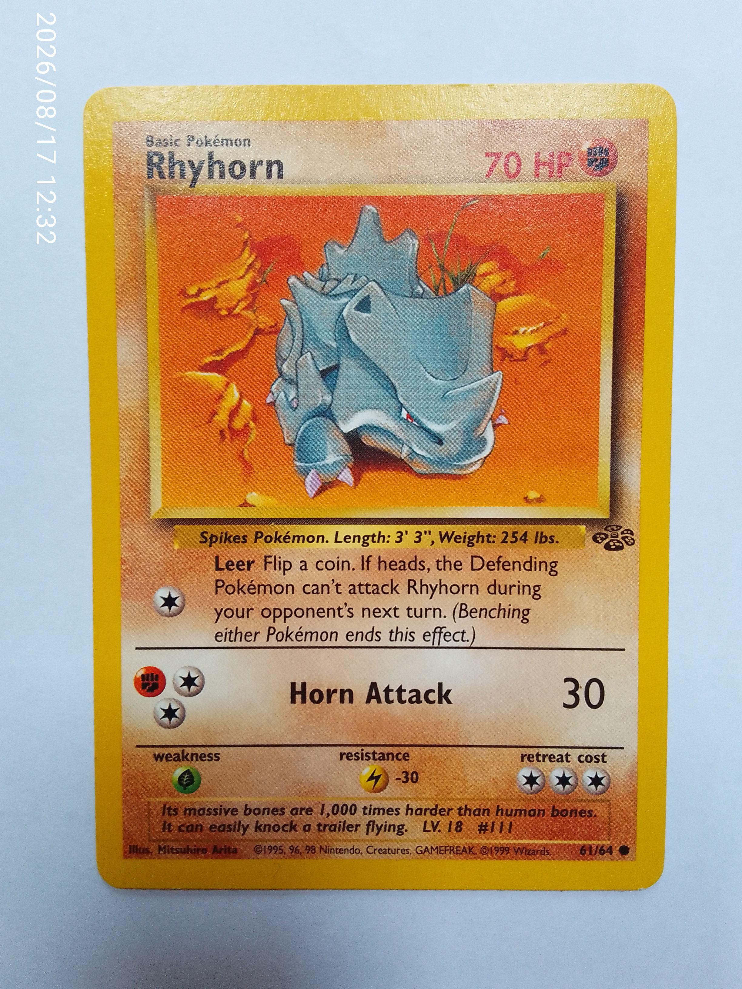 Rhyhorn #61 Pokemon Jungle