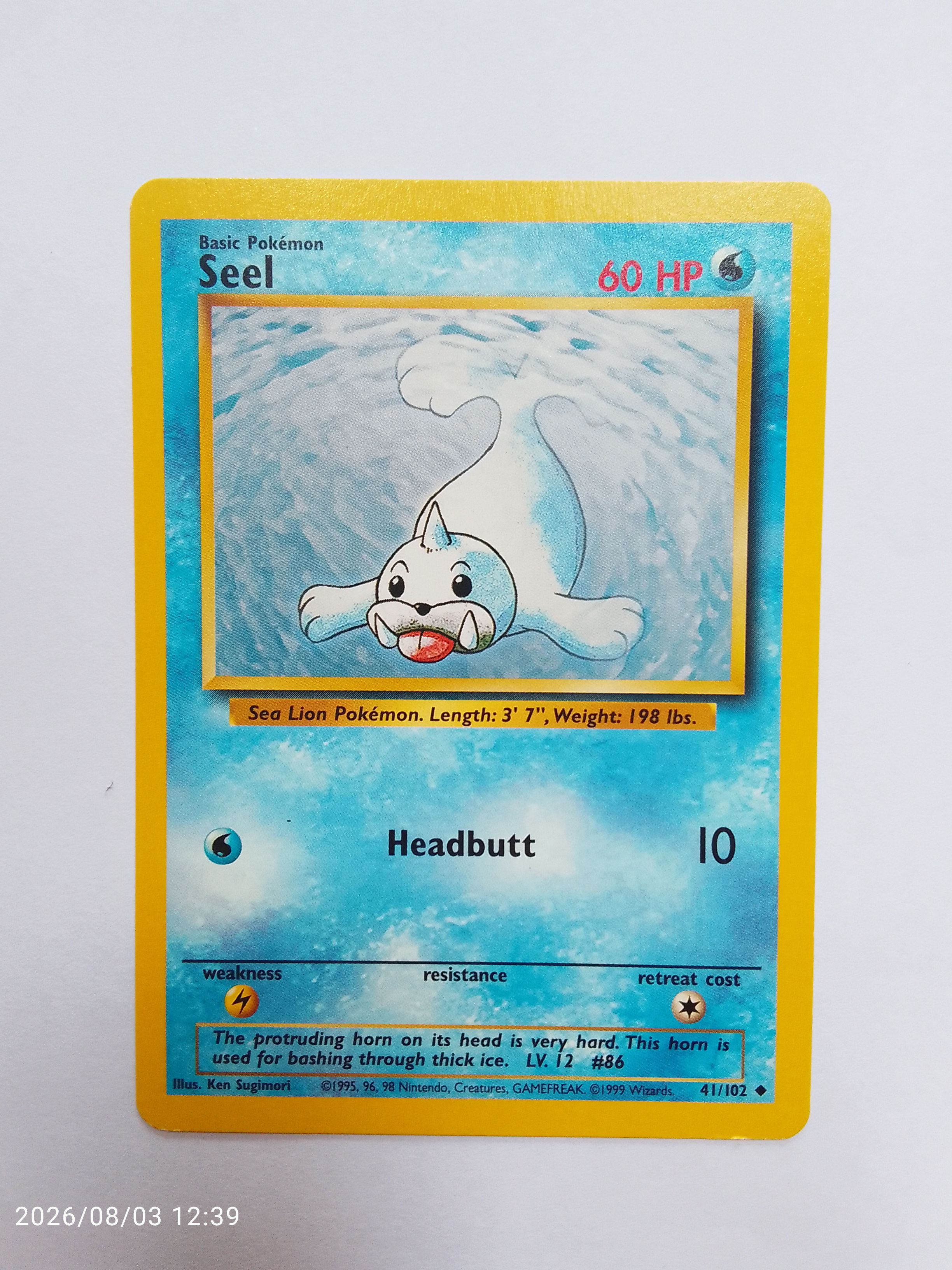 Seel #41 Pokemon Base Set