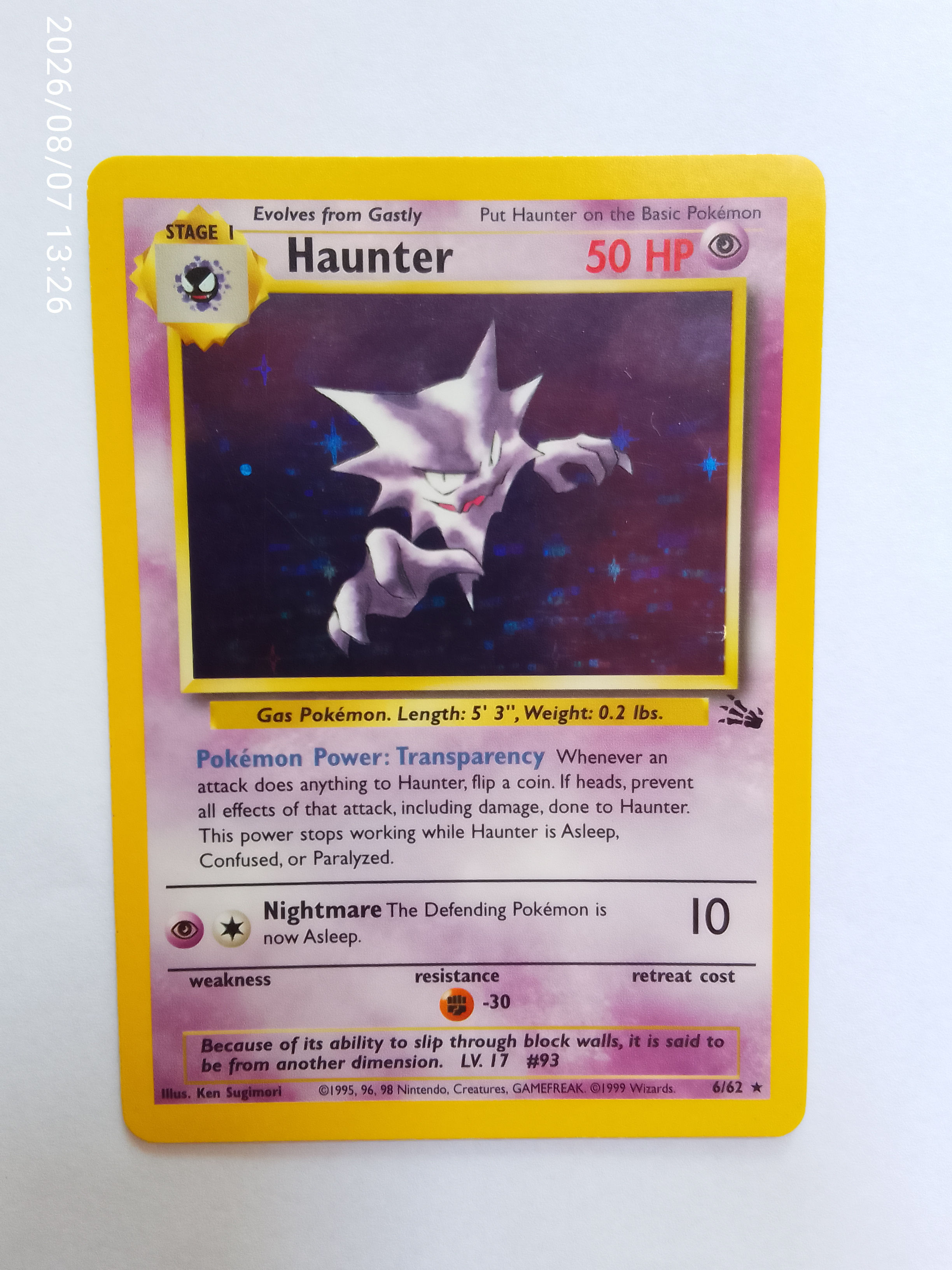 Haunter #6 Pokemon Fossil