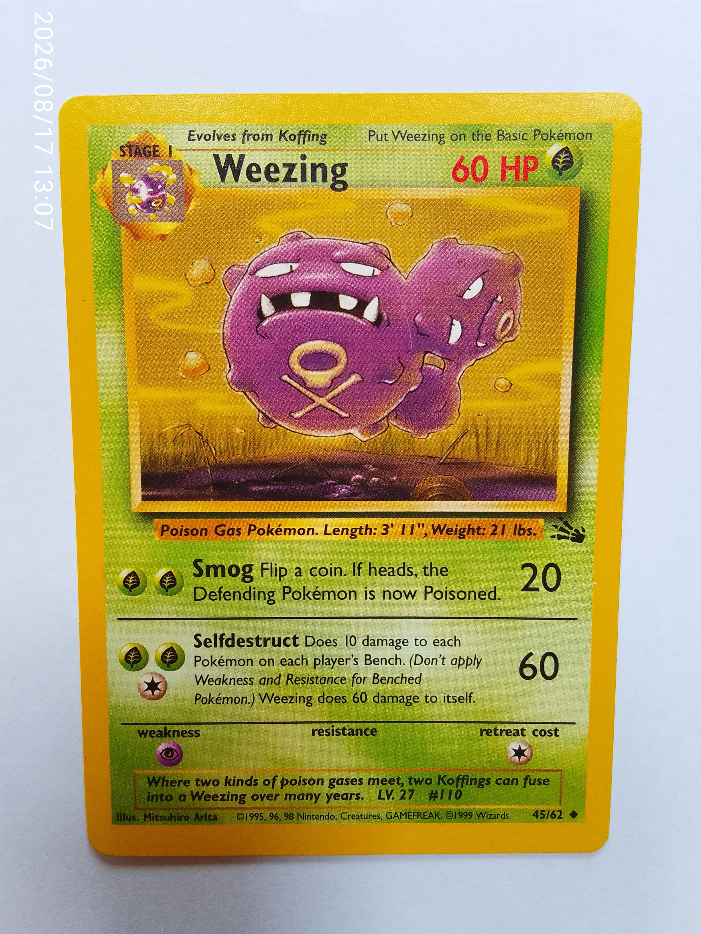 Weezing #45 Pokemon Fossil