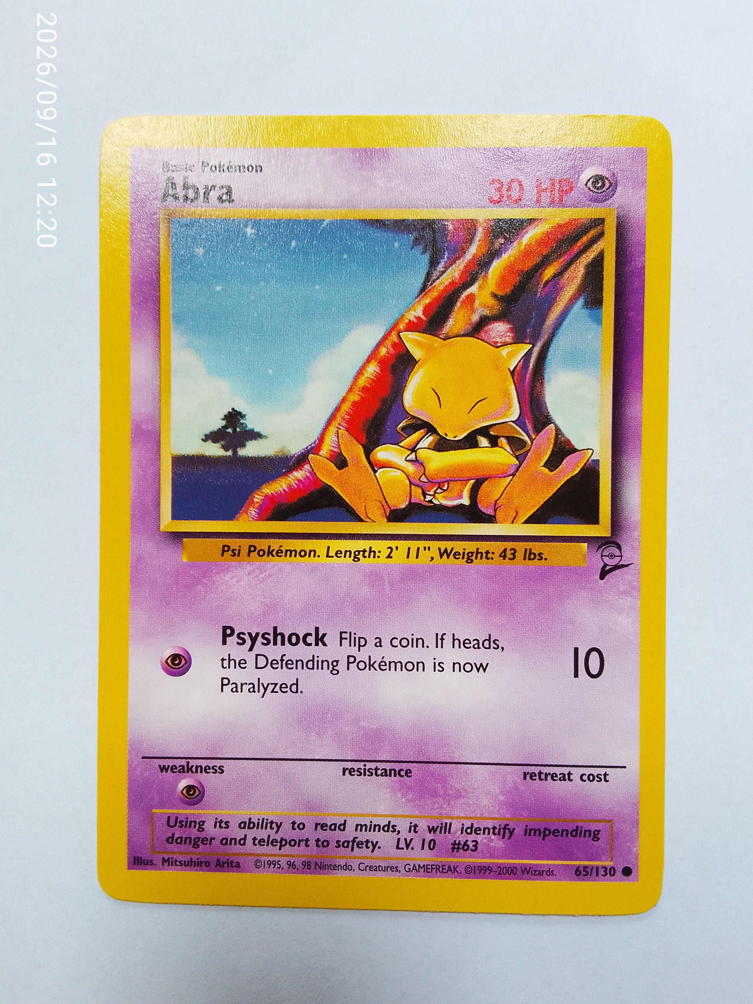 Abra #65 Pokemon Base Set 2