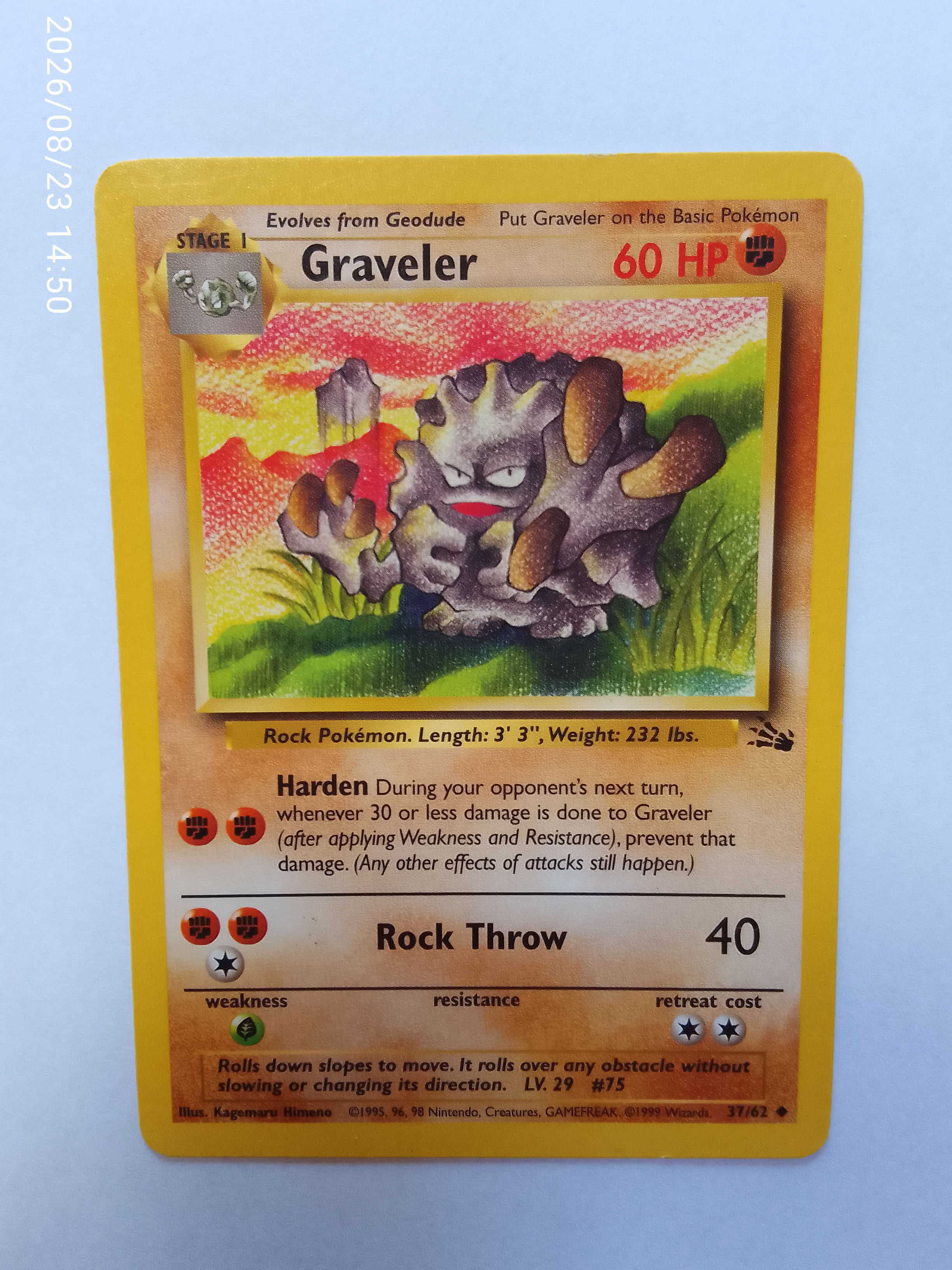 Graveler #37 Pokemon Fossil