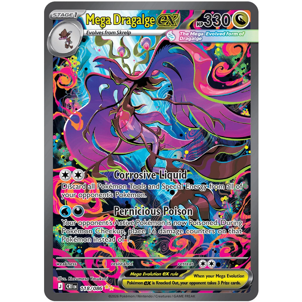 Mega Dragalge ex #118 Pokemon Chaos Rising
