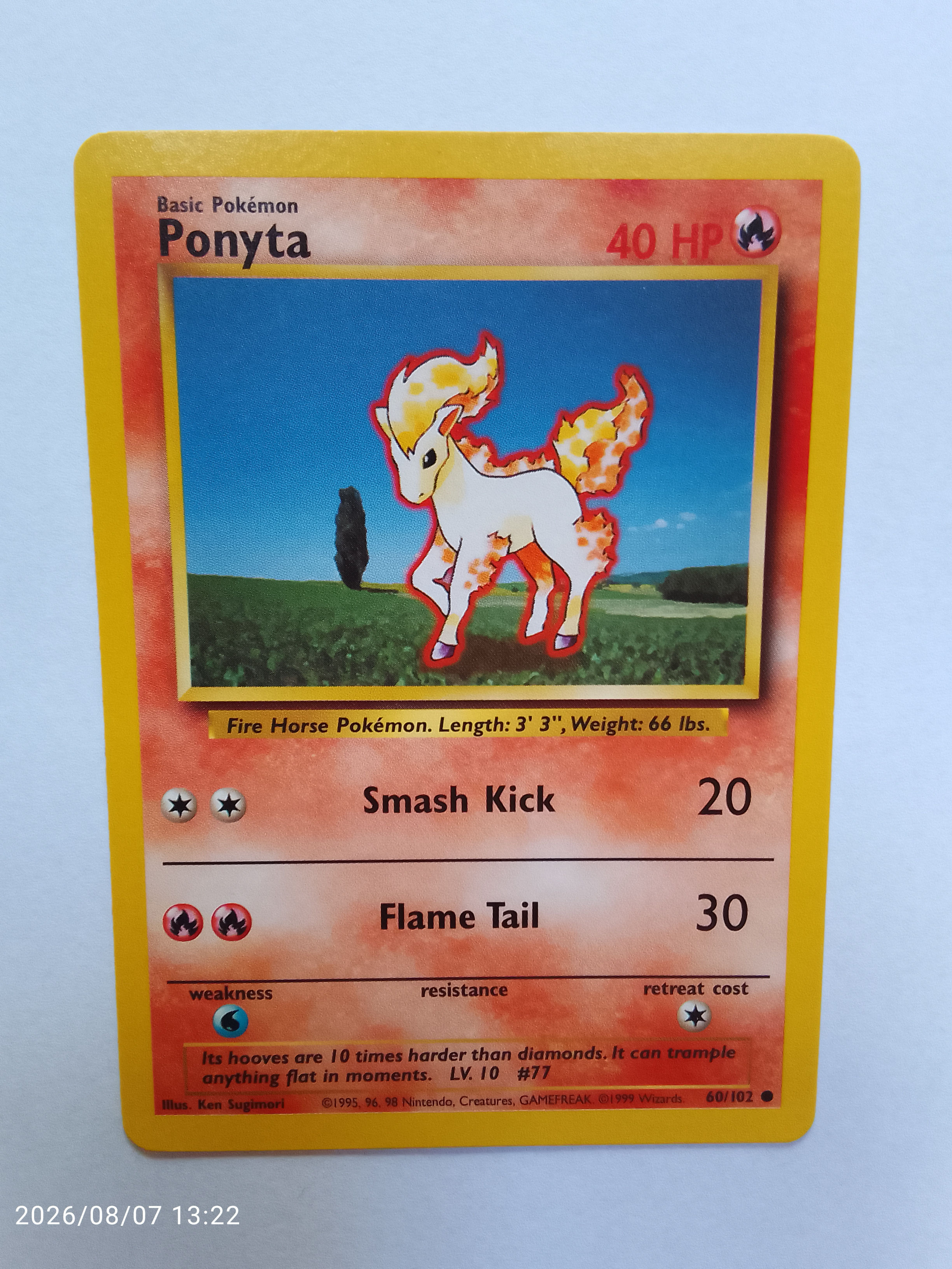 Ponyta #60 Pokemon Base Set