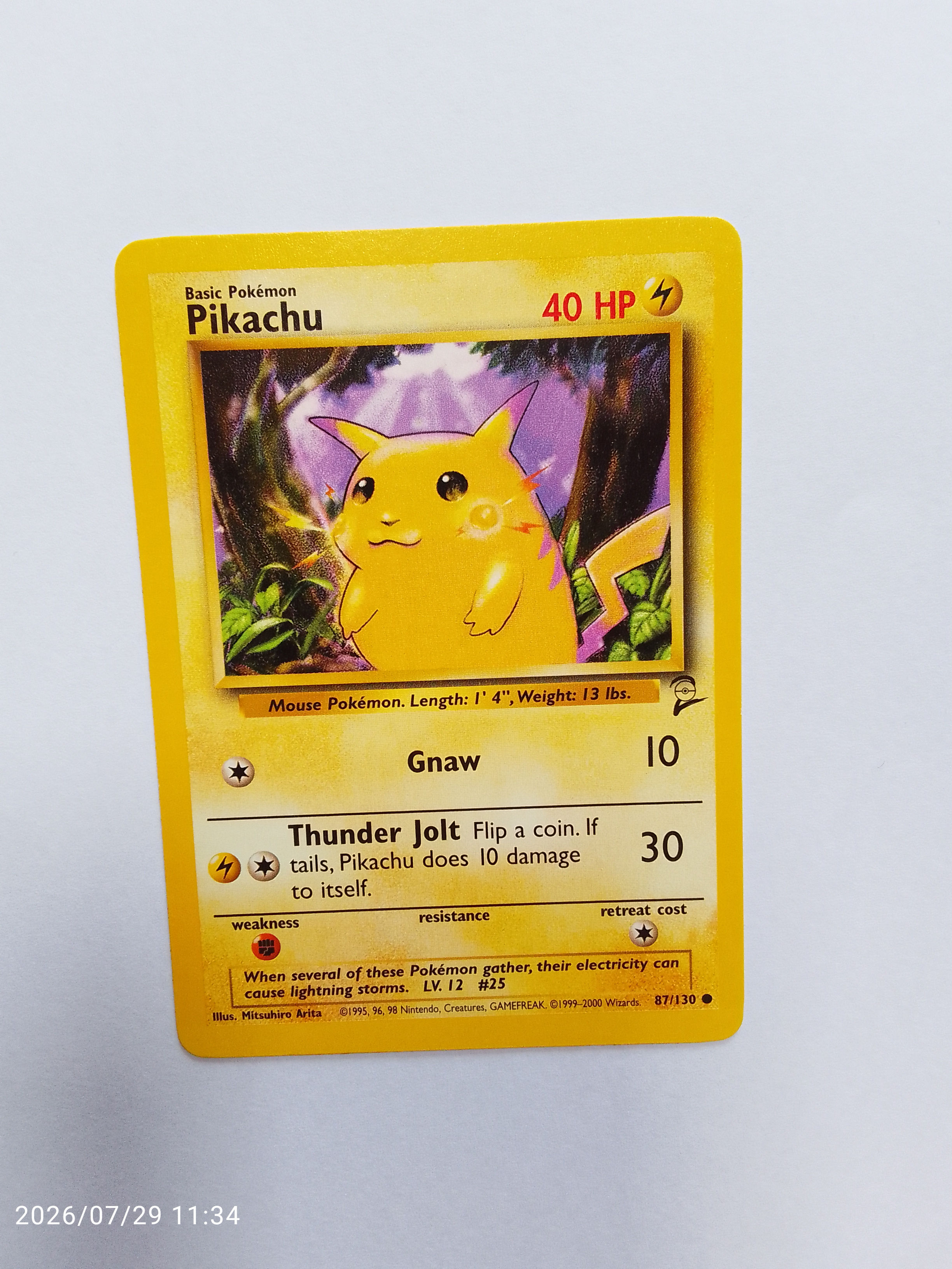 Pikachu #87 Pokemon Base Set 2