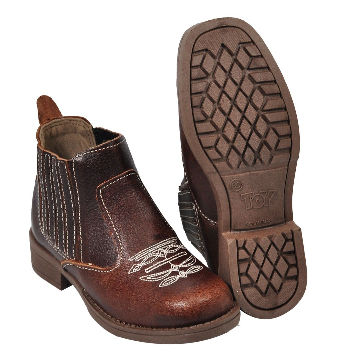 Botina Infantil com Ziper Masculina Couro