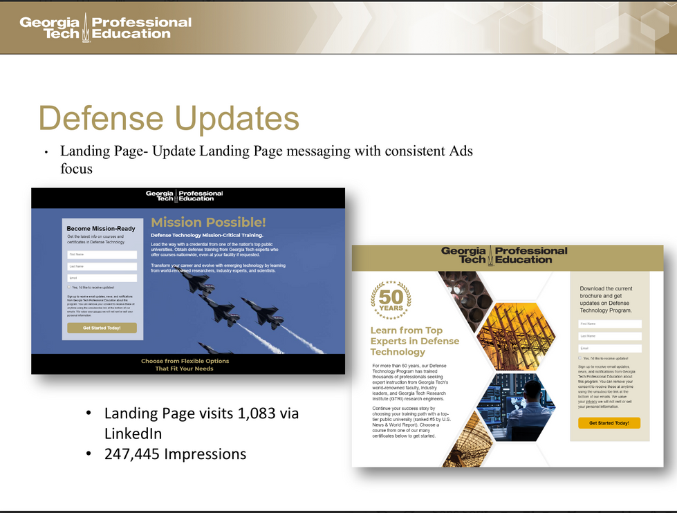 Defense Technology Landing Page