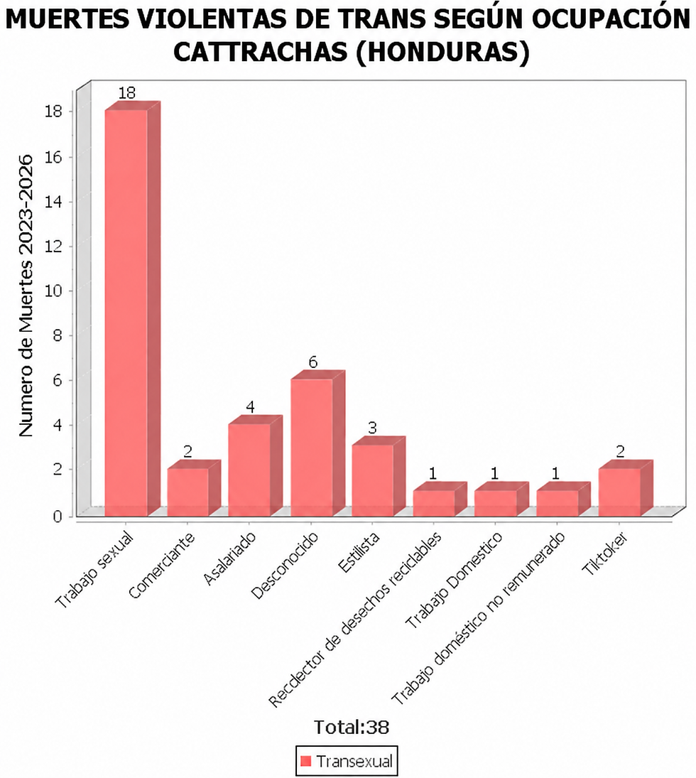 Grafica de Muertes Violentas de personas Trans segun Ocupacion