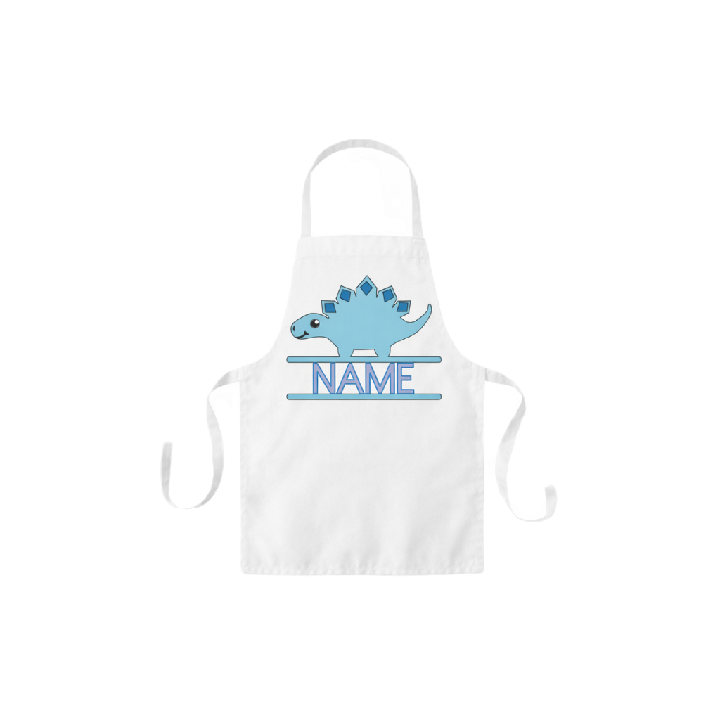 Blue Stegosaurus Dinosaur Kid Apron