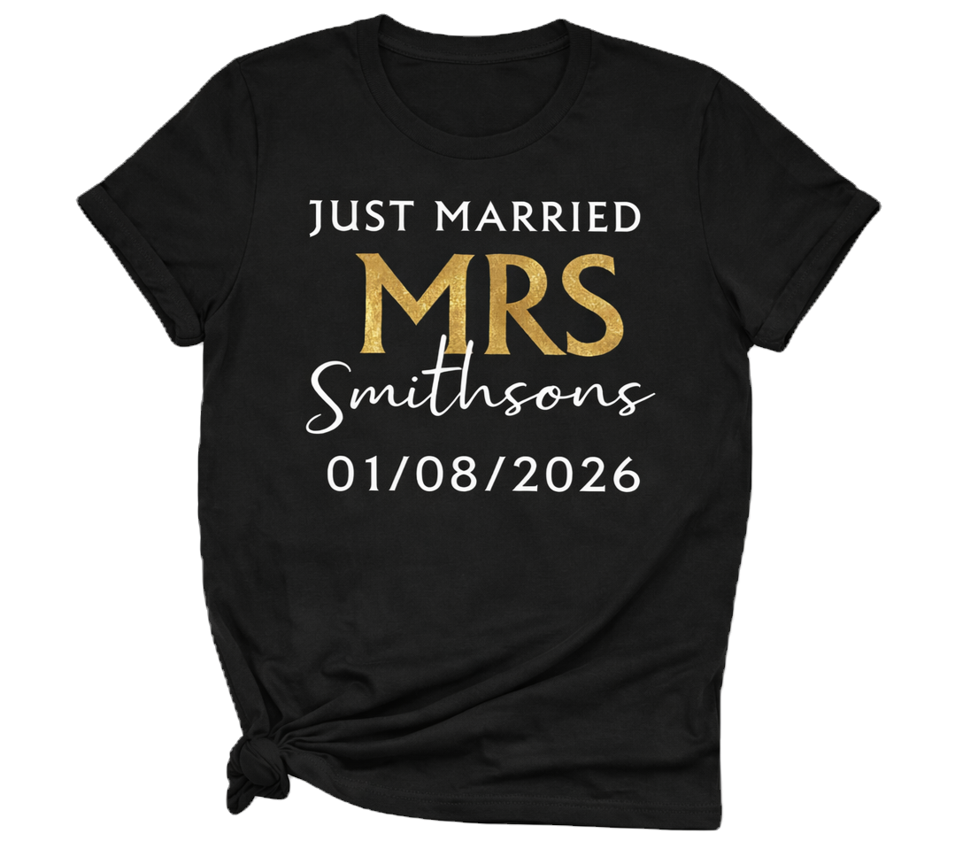 Just Married Mrs. Tshirt