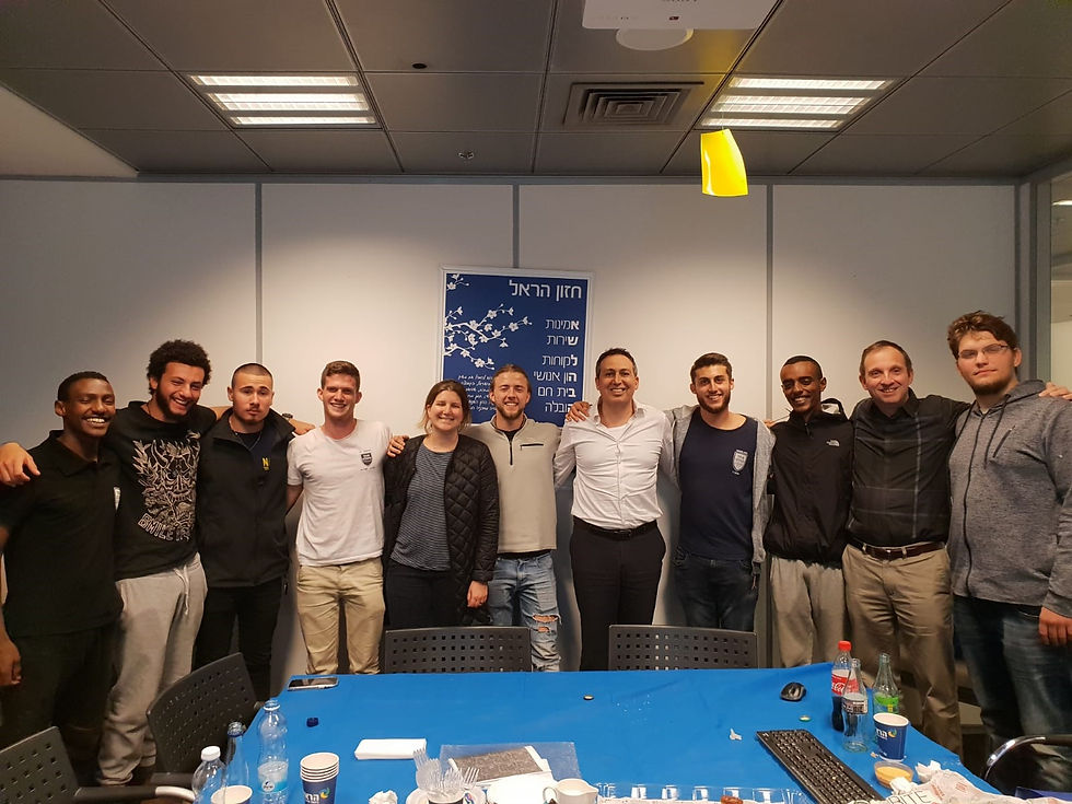 חניכי שנה ב׳ בסדנא עסקית בחברת הראל פנסי