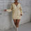 Thumbnail: Hooded Collar Kangaroo Pocket Sweatshirt Dress