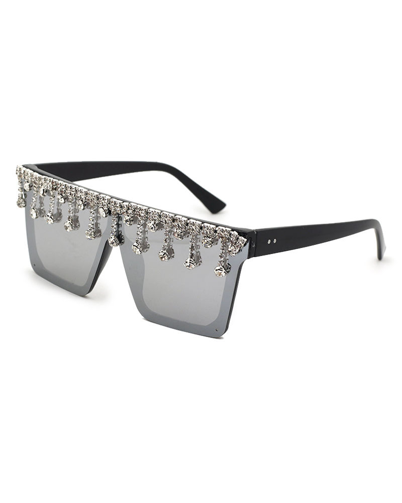 Thumbnail: Square Tassel Studded Sunglasses
