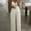 Thumbnail: Cowl Neck Plain Pleated Straight Jumpsuit