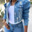 Thumbnail: Hubble Bubble Sleeve Distressed DenimJacket