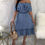 Thumbnail: Off Shoulder Ruffles Denim Dress