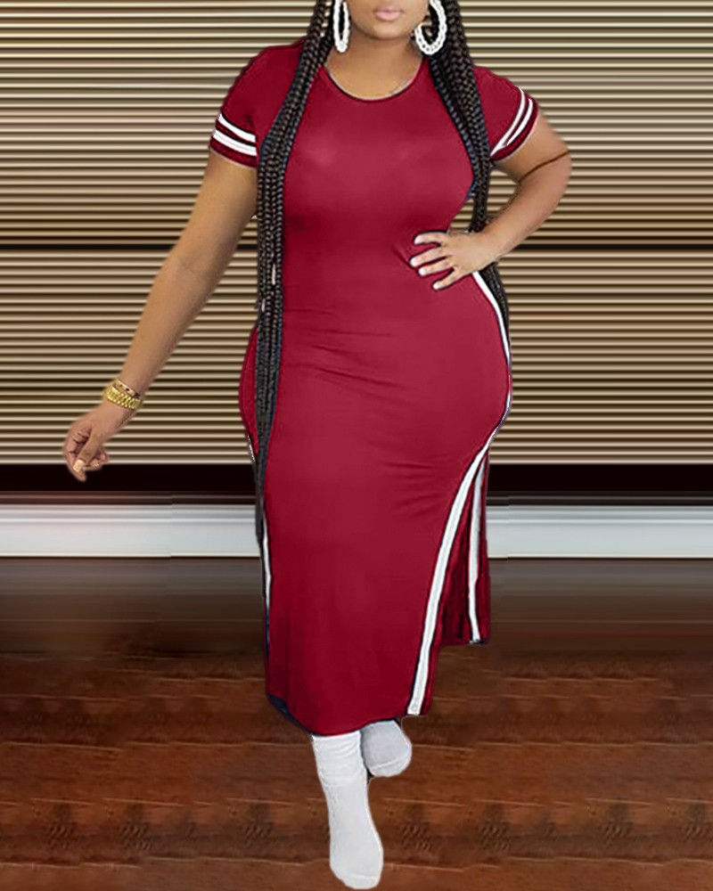 Thumbnail: Striped Slit Maxi Dress